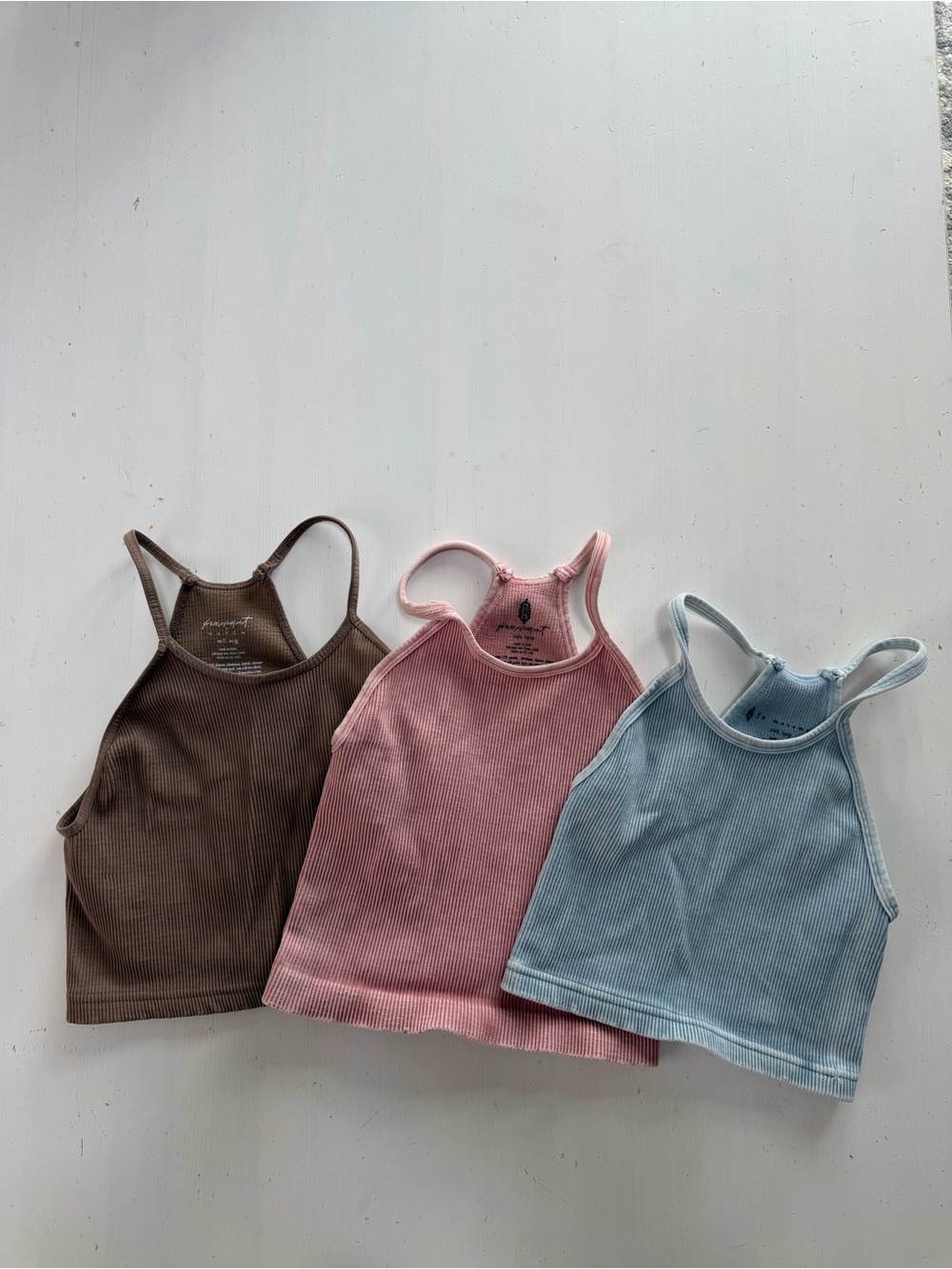 Free People Movement Ribbed Tank Top Bundle 3 XS/S M/L Pink Blue Brown